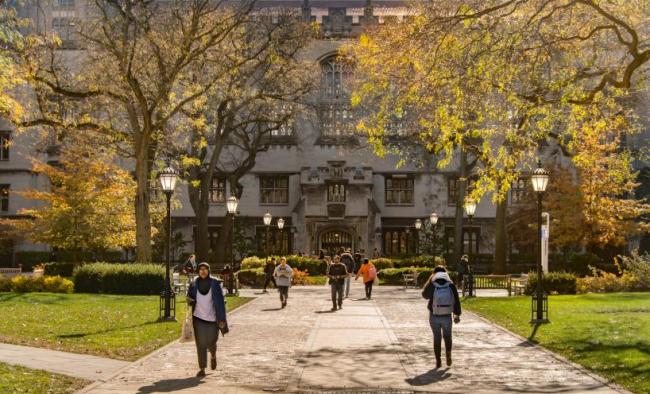 campus quad in fall
