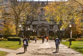 campus quad in fall